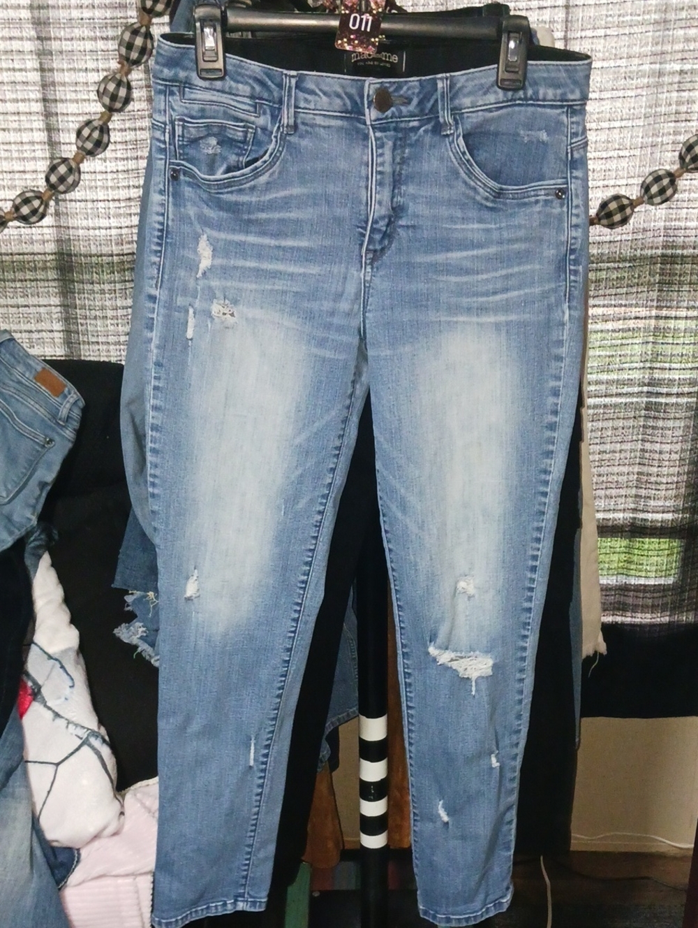 Distressed Light Blue Women's Jeggings - Stretch Slim Fit